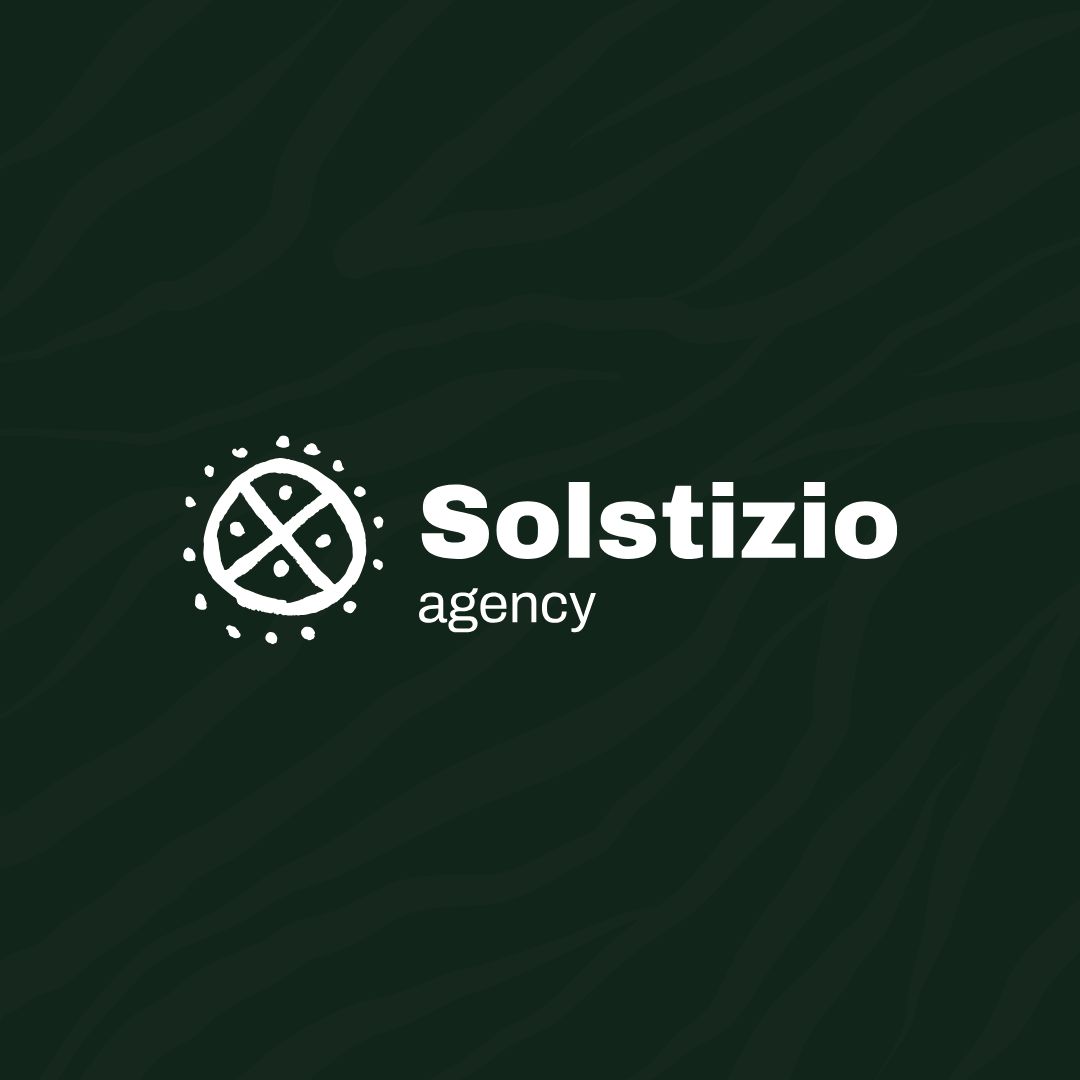Logo simbolico per Solstizio Agency, progetto di brand design con segno totemico circolare ed estetica primitiva.
