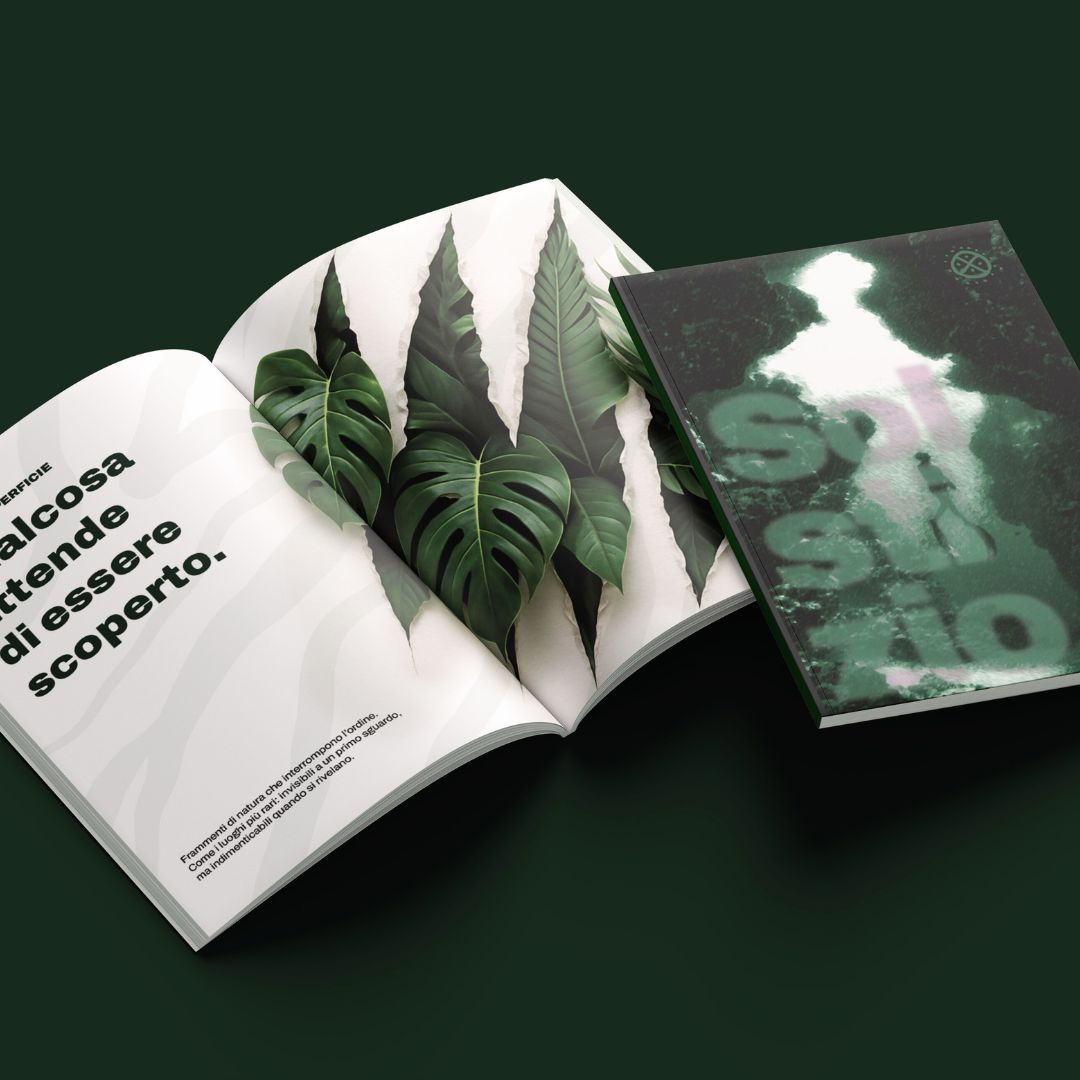 Copertina editoriale del magazine di Solstizio Agency, con visual design impattante e titolazione bold su sfondo fotografico.
