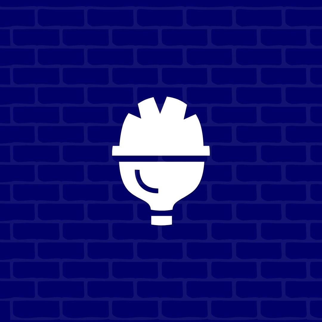 Logo Officina Sicura in bianco su fondo blu con pattern a mattoni, simbolo di sicurezza e affidabilità